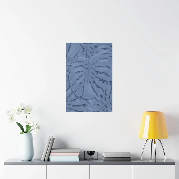 Slate Blue Monstera Print, Poster, Laura Christine Photography & Design, Back to School, Home & Living, Indoor, Matte, Paper, Posters, Valentine's Day promotion, Laura Christine Photography & Design, laurachristinedesign.com