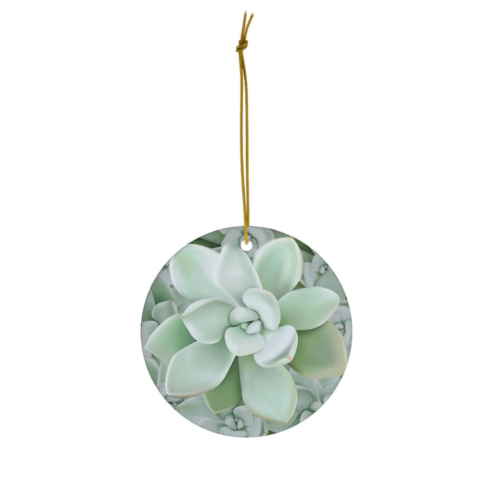 Pachyveria Haagei Pattern Succulent Ceramic Ornament, Home Decor, Printify, Ceramic, Christmas, Glossy, Holiday Picks, Home & Living, ornament, Ornaments, Seasonal Decorations, Laura Christine Photography & Design, laurachristinedesign.com