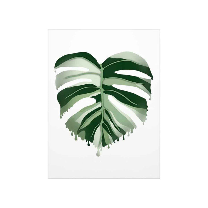 Melting Monstera Albo Print - Fine Art Poster | Botanical Wall Art on Matte Paper Unframed