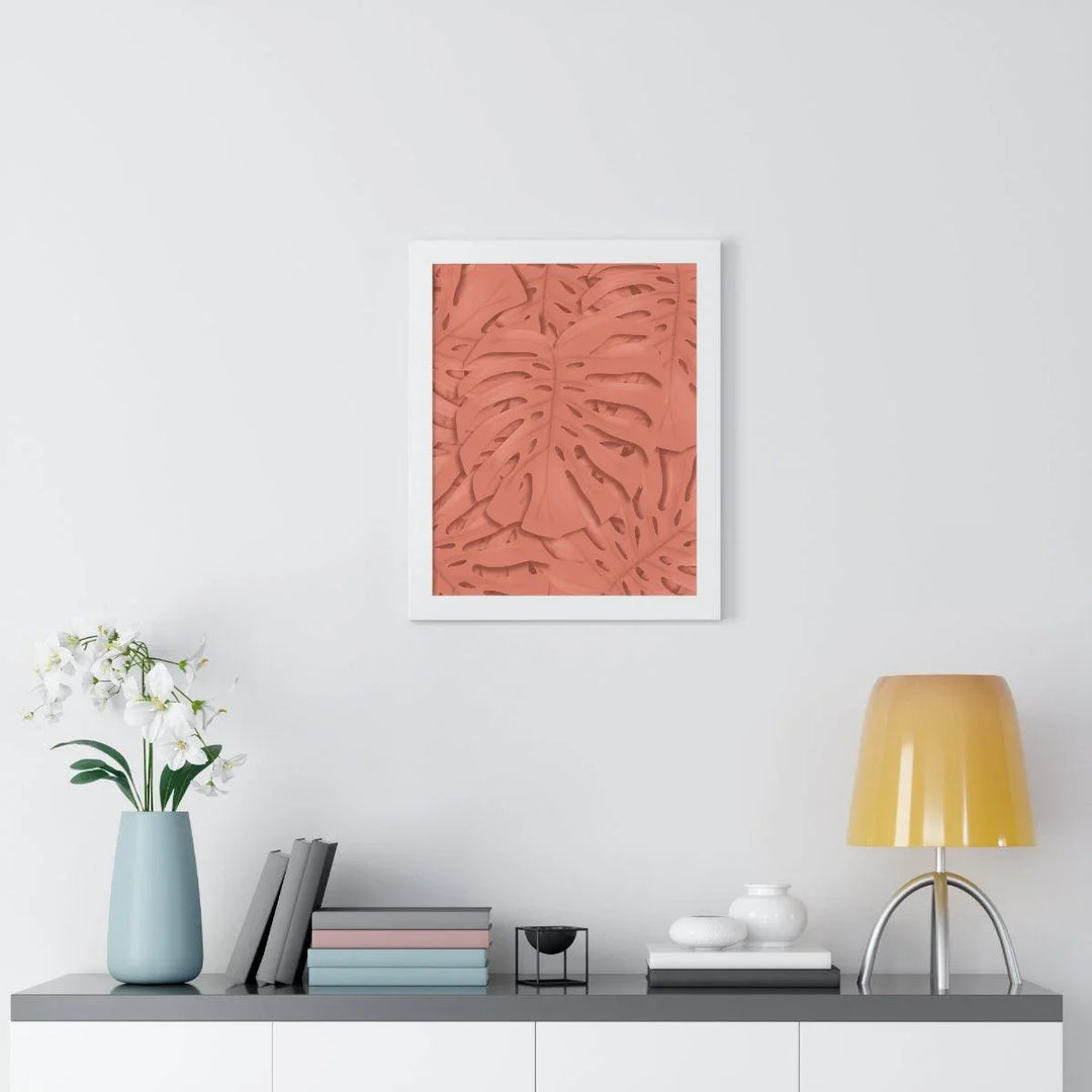 Coral Monstera Framed Print, Poster, Laura Christine Photography & Design, Framed, Home & Living, Indoor, Paper, Posters, Laura Christine Photography & Design, laurachristinedesign.com