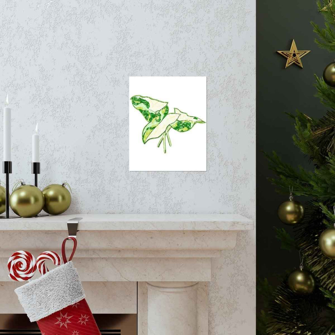 Marble Syngonium Print – Botanical Wall Art on Museum Grade Paper | Matte Finish Unframed - The Potted Pixel