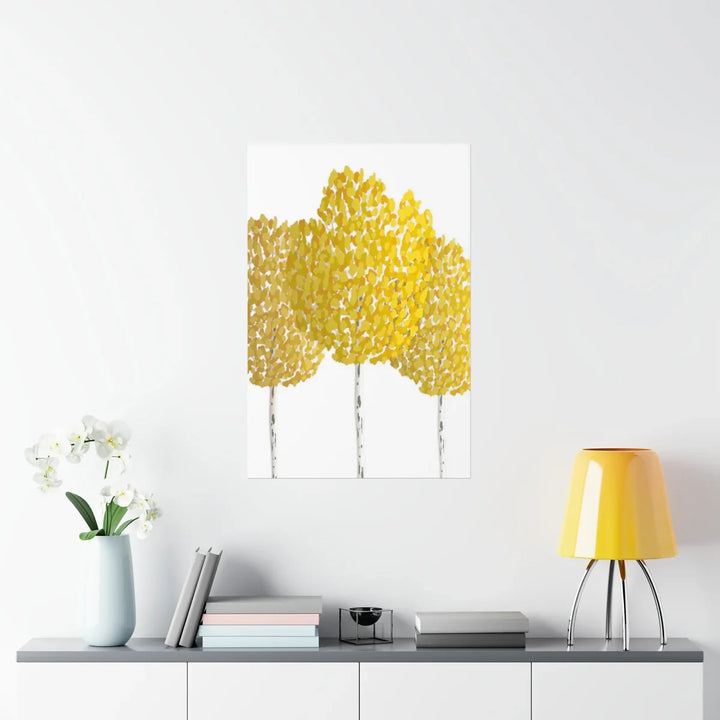 Fall Aspen Print Fine Art Poster On Museum Grade Paper Yellow Foliage Unframed Artwork
