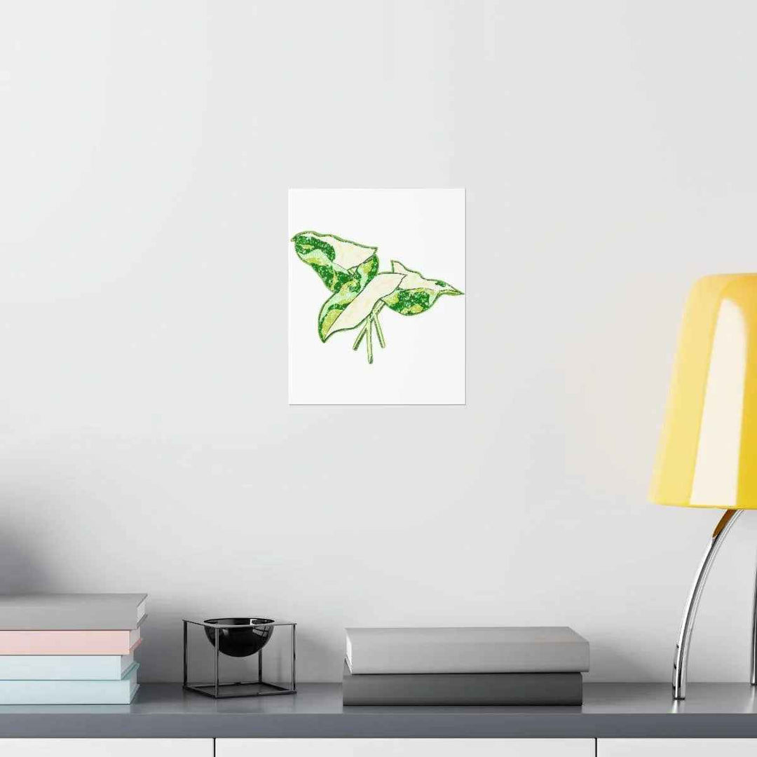 Marble Syngonium Print – Botanical Wall Art on Museum Grade Paper | Matte Finish Unframed - The Potted Pixel