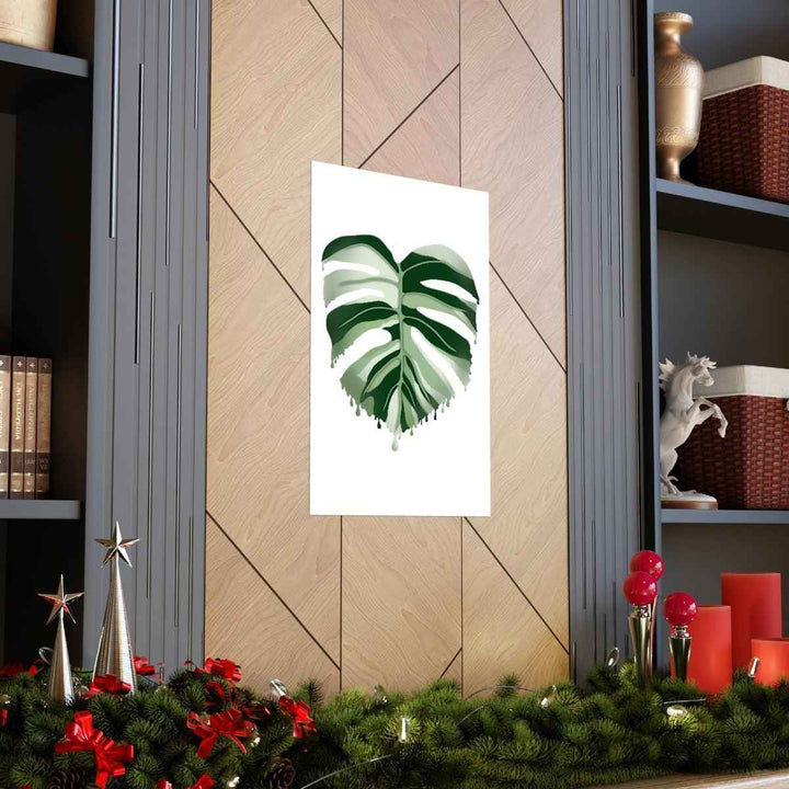 Melting Monstera Albo Print - Fine Art Poster | Botanical Wall Art on Matte Paper Unframed