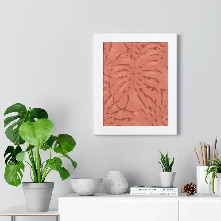 Coral Monstera Framed Print, Poster, Laura Christine Photography & Design, Framed, Home & Living, Indoor, Paper, Posters, Laura Christine Photography & Design, laurachristinedesign.com