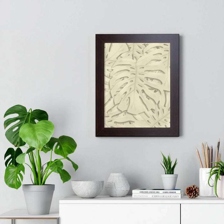 Soft Beige Monstera Framed Print, Poster, Laura Christine Photography & Design, Framed, Home & Living, Indoor, Paper, Posters, Laura Christine Photography & Design, laurachristinedesign.com