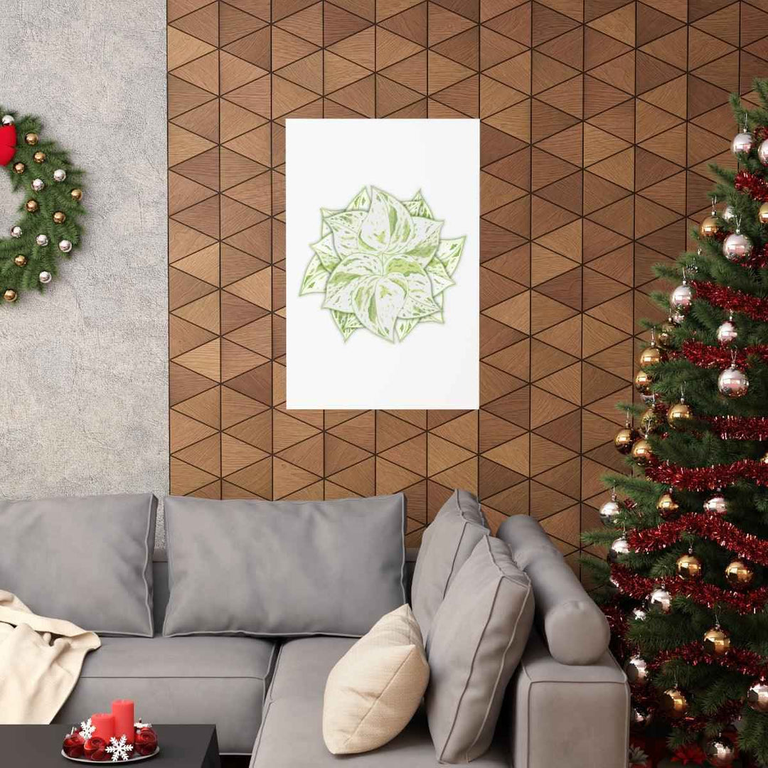 Snow Queen Pothos Print – Variegated Pothos Art on Museum Grade Paper Unframed - The Potted Pixel