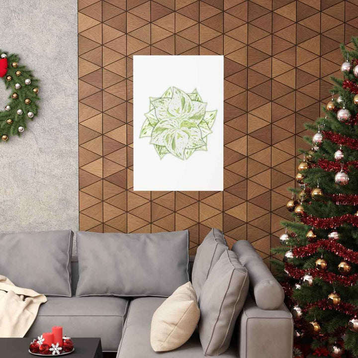 Snow Queen Pothos Print – Variegated Pothos Art on Museum Grade Paper Unframed - The Potted Pixel