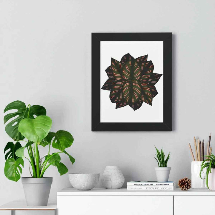 Calathea Pinstripe Print - Framed Botanical Art With Matte Finish & Acrylic Cover - The Potted Pixel