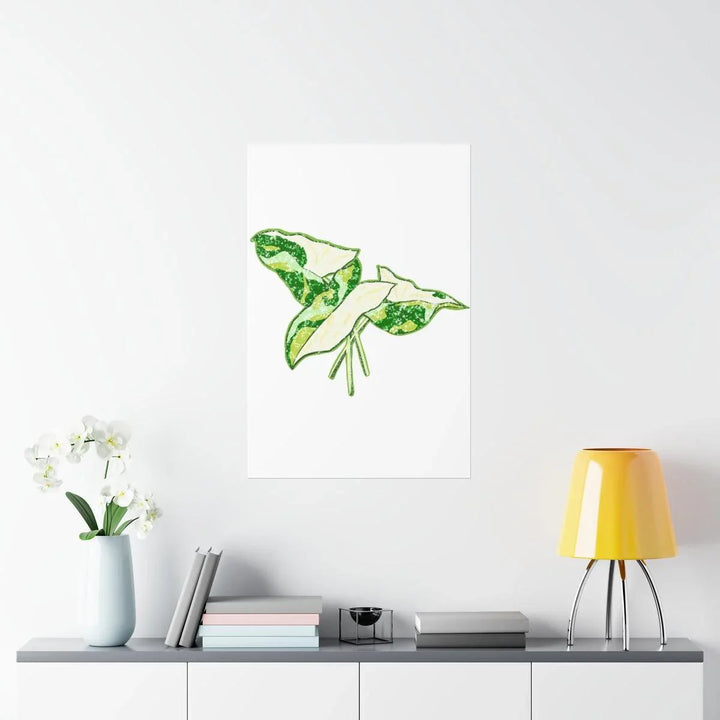 Marble Syngonium Print – Botanical Wall Art on Museum Grade Paper | Matte Finish Unframed - The Potted Pixel