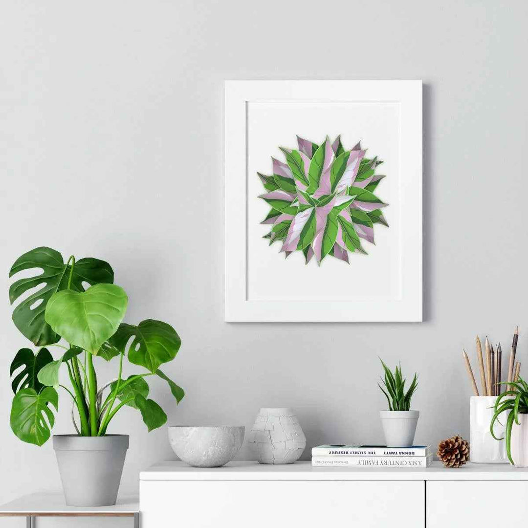 Syngonium Tricolor Print - Framed Botanical Art With Matte Finish & Acrylic Cover - The Potted Pixel