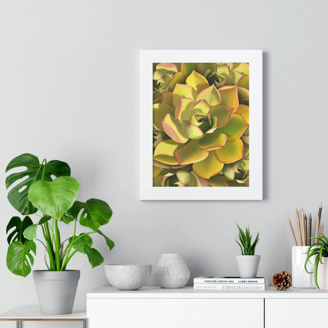 Noble Aeonium Succulent Pattern Framed Print, Poster, Printify, Framed, Home & Living, Indoor, Paper, Posters, Laura Christine Photography & Design, laurachristinedesign.com