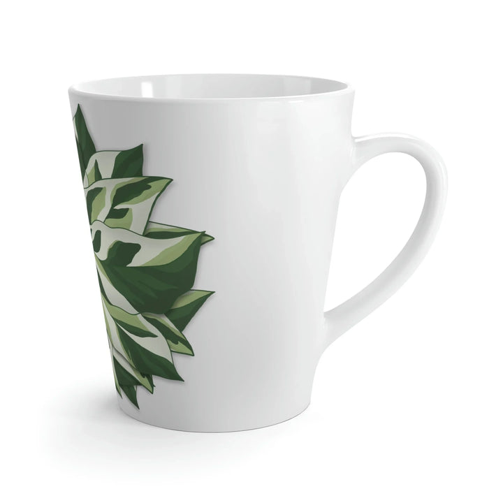 Calathea White Fusion Mug - 12 Oz Ceramic Coffee Mug With Glossy Finish - The Potted Pixel