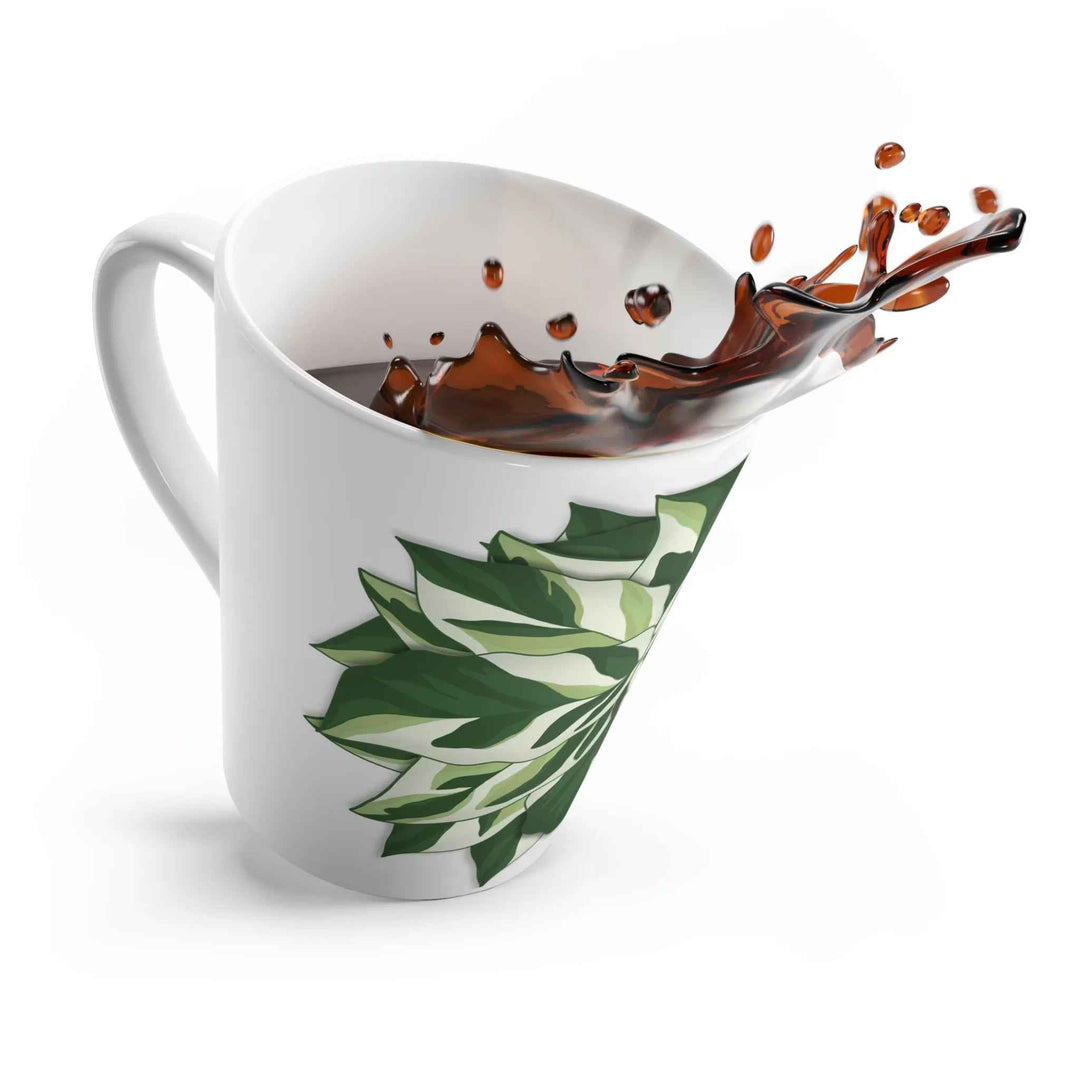Calathea White Fusion Mug - 12 Oz Ceramic Coffee Mug With Glossy Finish - The Potted Pixel