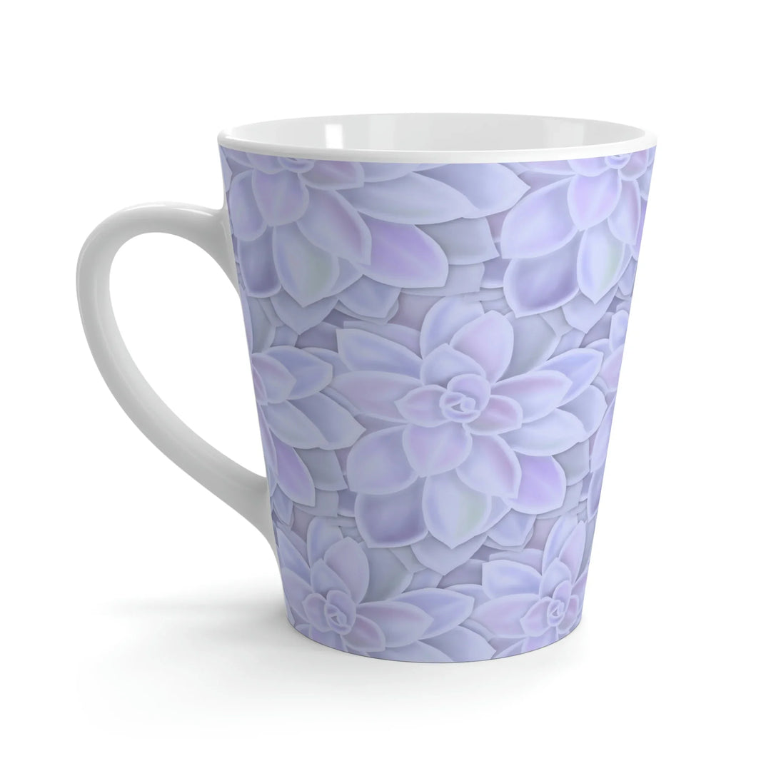 Succulent Mug 12 Oz The Potted Pixel Purple Pastel Rosette Ceramic Coffee Cup With Easy Grip Handle