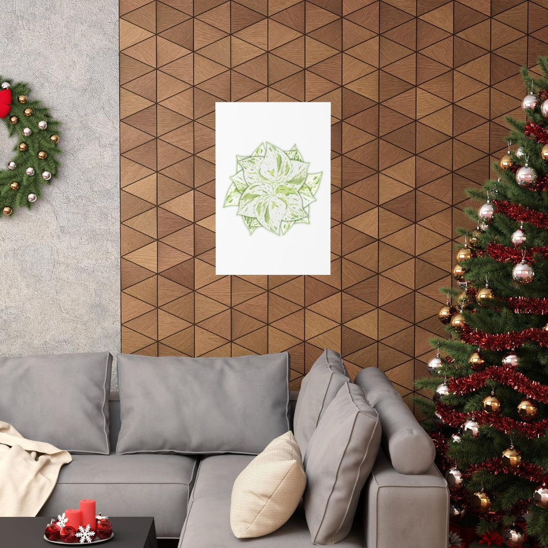 Snow Queen Pothos Print – Variegated Pothos Art on Museum Grade Paper Unframed - The Potted Pixel