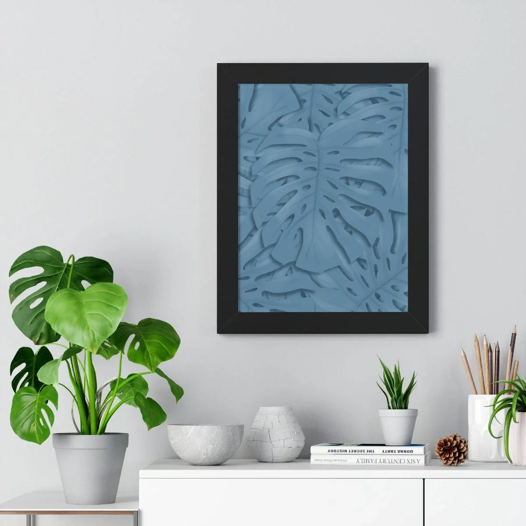 Cerulean Blue Monstera Framed Print, Poster, Laura Christine Photography & Design, Framed, Home & Living, Indoor, Paper, Posters, Laura Christine Photography & Design, laurachristinedesign.com