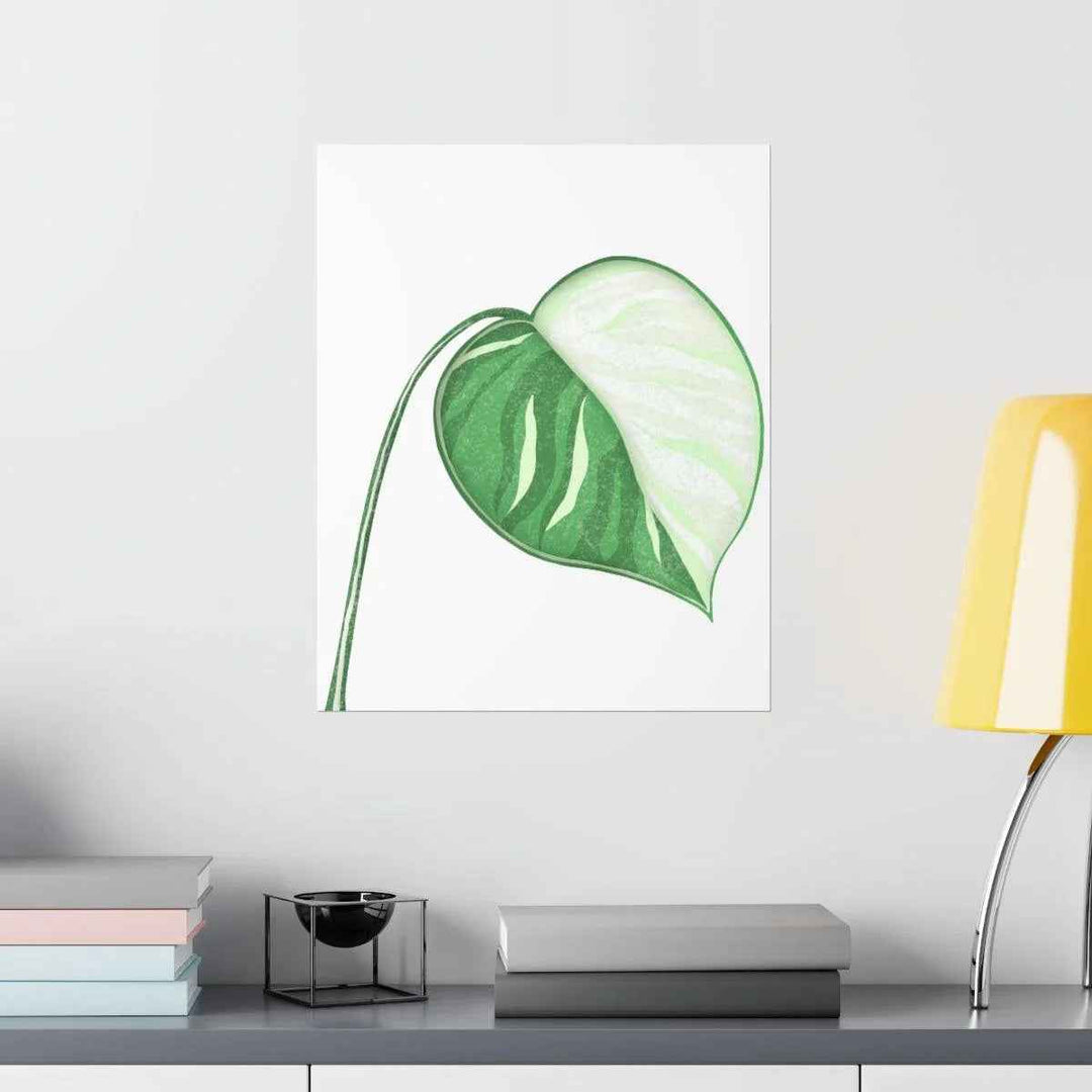 Monstera Albo Print – Large Tropical Leaf Poster | Museum Grade Paper Artwork Unframed