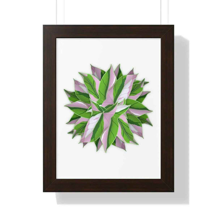 Syngonium Tricolor Print - Framed Botanical Art With Matte Finish & Acrylic Cover - The Potted Pixel