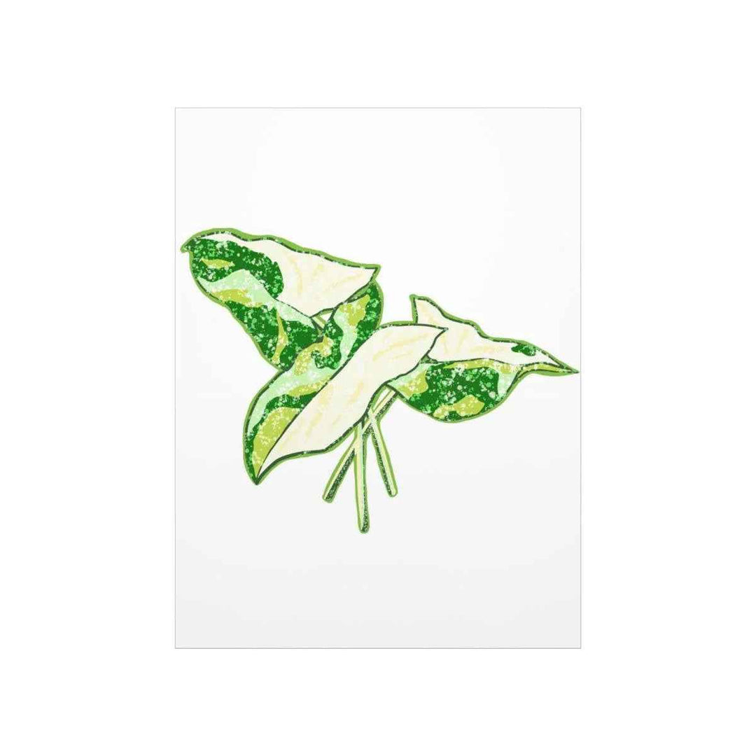 Marble Syngonium Print – Botanical Wall Art on Museum Grade Paper | Matte Finish Unframed - The Potted Pixel