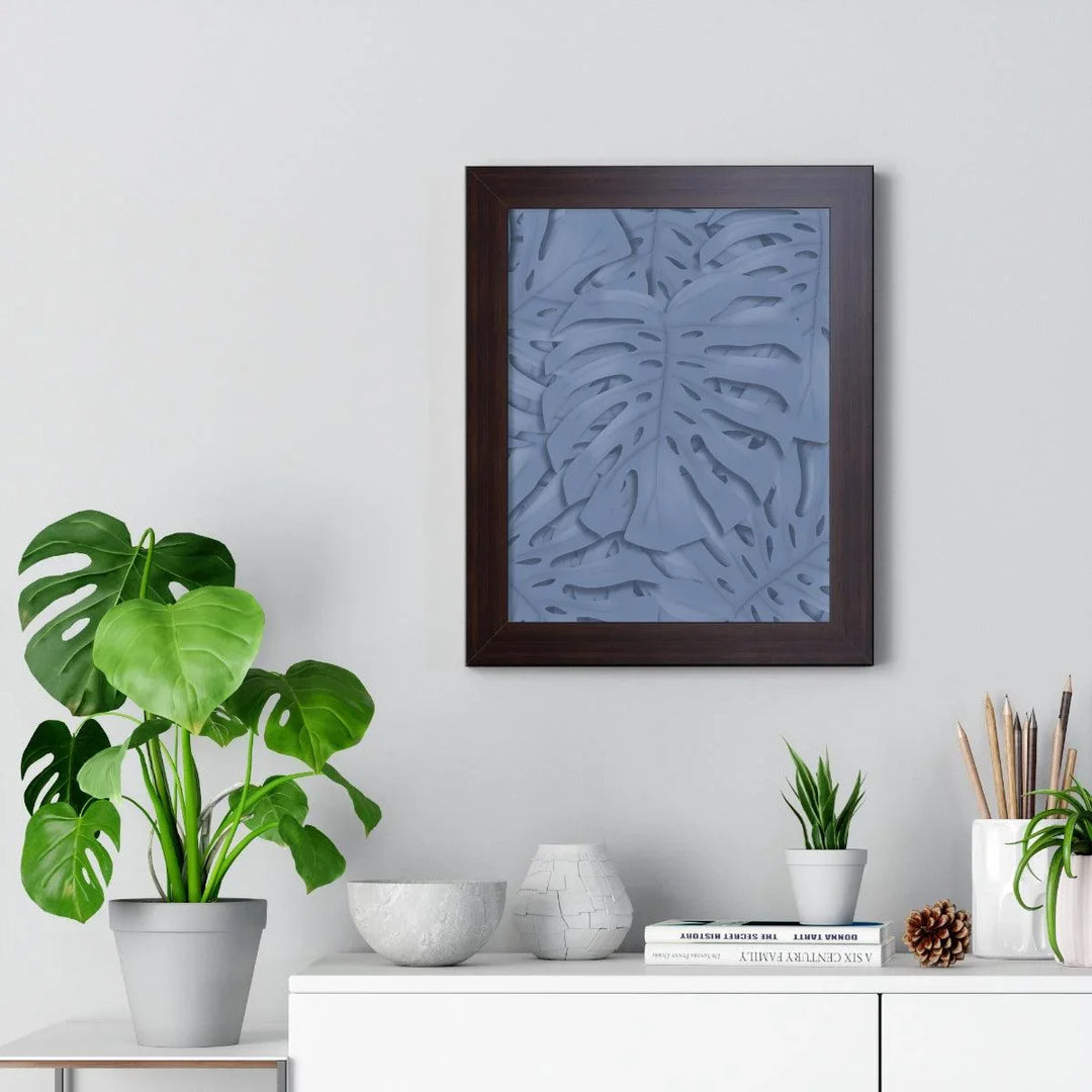 Slate Blue Monstera Framed Print, Poster, Laura Christine Photography & Design, Framed, Home & Living, Indoor, Paper, Posters, Laura Christine Photography & Design, laurachristinedesign.com