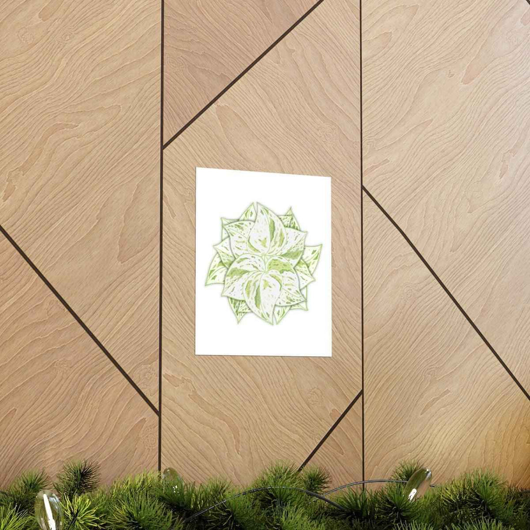 Snow Queen Pothos Print – Variegated Pothos Art on Museum Grade Paper Unframed - The Potted Pixel
