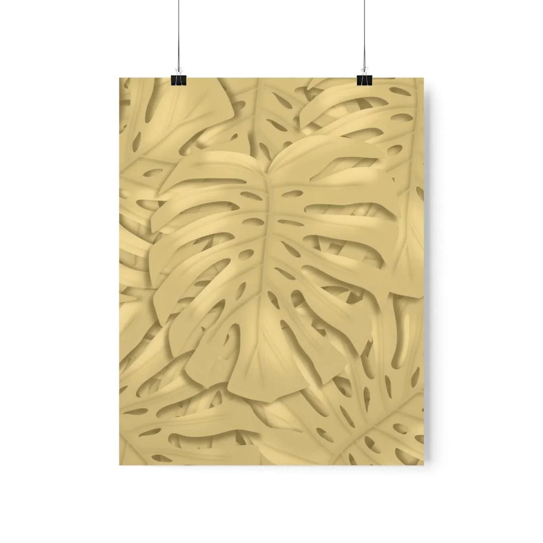 Golden Monstera Pattern Print, Poster, Laura Christine Photography & Design, Back to School, Home & Living, Indoor, Matte, Paper, Posters, Valentine's Day promotion, Laura Christine Photography & Design, laurachristinedesign.com
