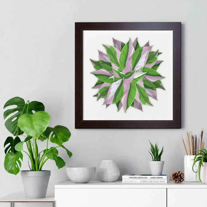 Syngonium Tricolor Print - Framed Botanical Art With Matte Finish & Acrylic Cover - The Potted Pixel