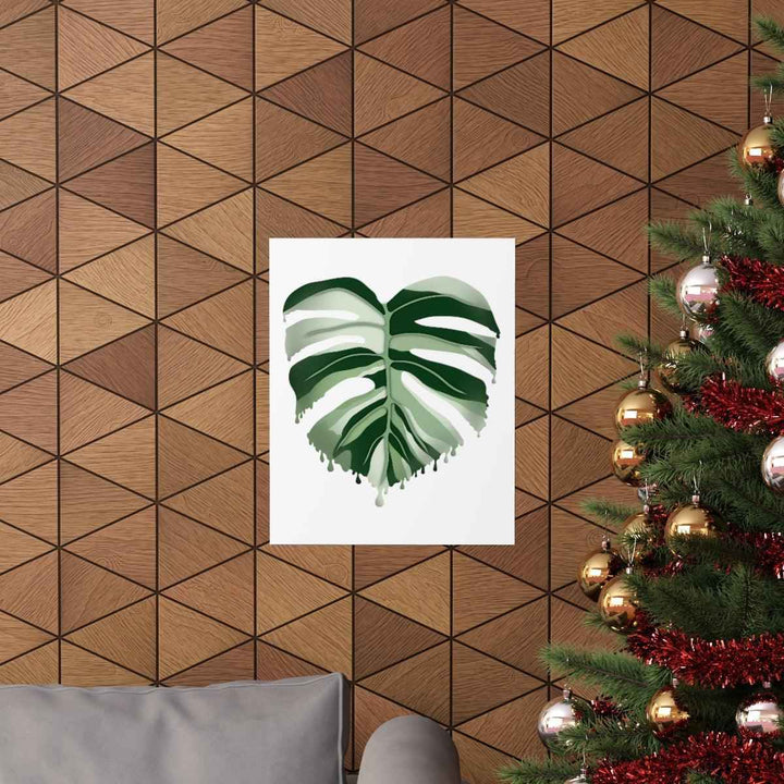 Melting Monstera Albo Print - Fine Art Poster | Botanical Wall Art on Matte Paper Unframed