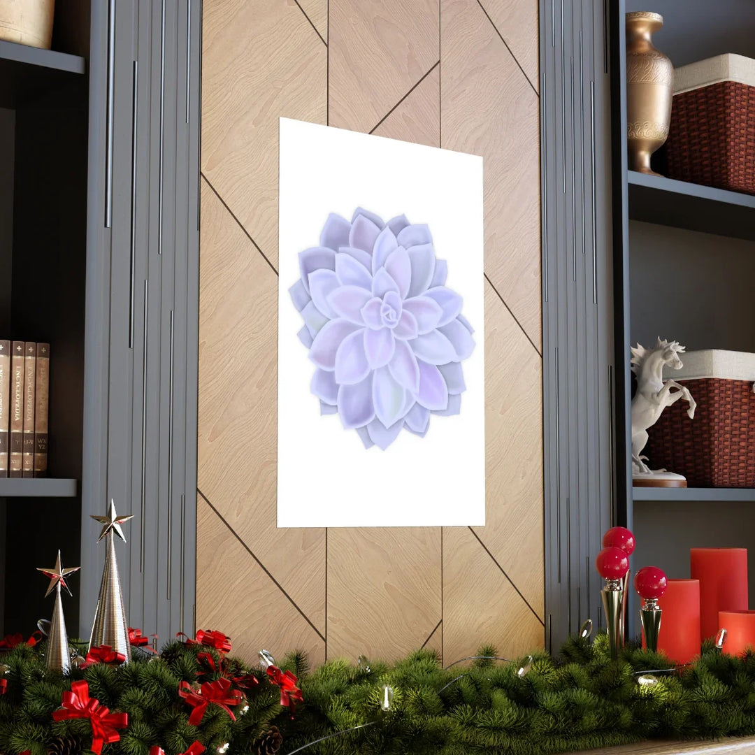 Graptopetalum Murasaki Print Purple Succulent Wall Art Pastel Rosette Botanical Poster Home Decor