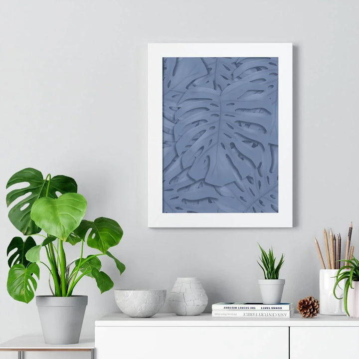 Slate Blue Monstera Framed Print, Poster, Laura Christine Photography & Design, Framed, Home & Living, Indoor, Paper, Posters, Laura Christine Photography & Design, laurachristinedesign.com