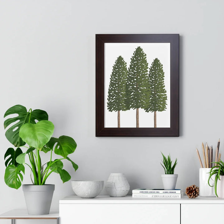 Ponderosa Pine Print Framed Wall Art With Matte Finish And Protective Acrylic Cover For Rustic Home Decor