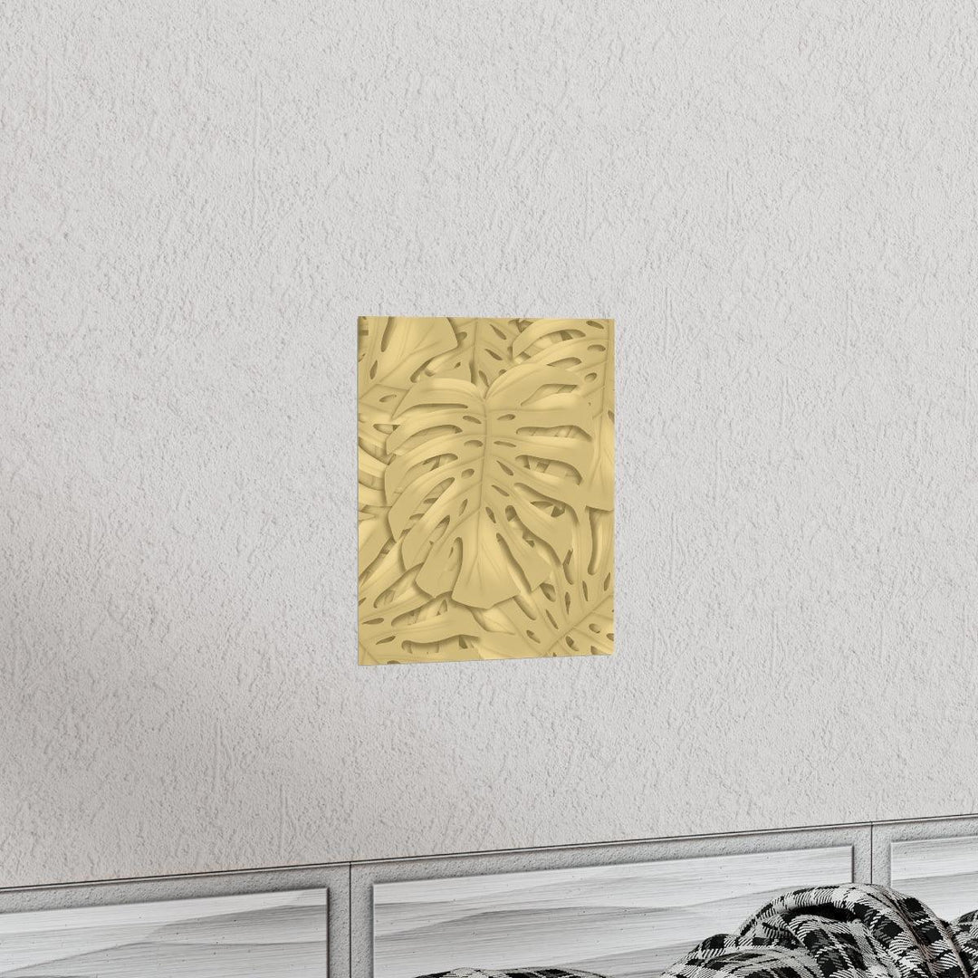 Golden Monstera Pattern Print, Poster, Laura Christine Photography & Design, Back to School, Home & Living, Indoor, Matte, Paper, Posters, Valentine's Day promotion, Laura Christine Photography & Design, laurachristinedesign.com
