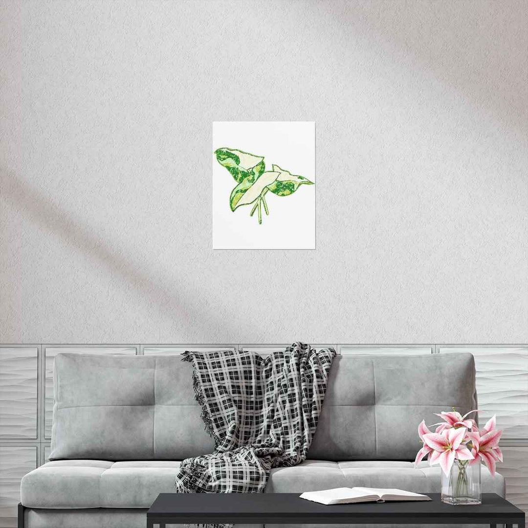 Marble Syngonium Print – Botanical Wall Art on Museum Grade Paper | Matte Finish Unframed - The Potted Pixel