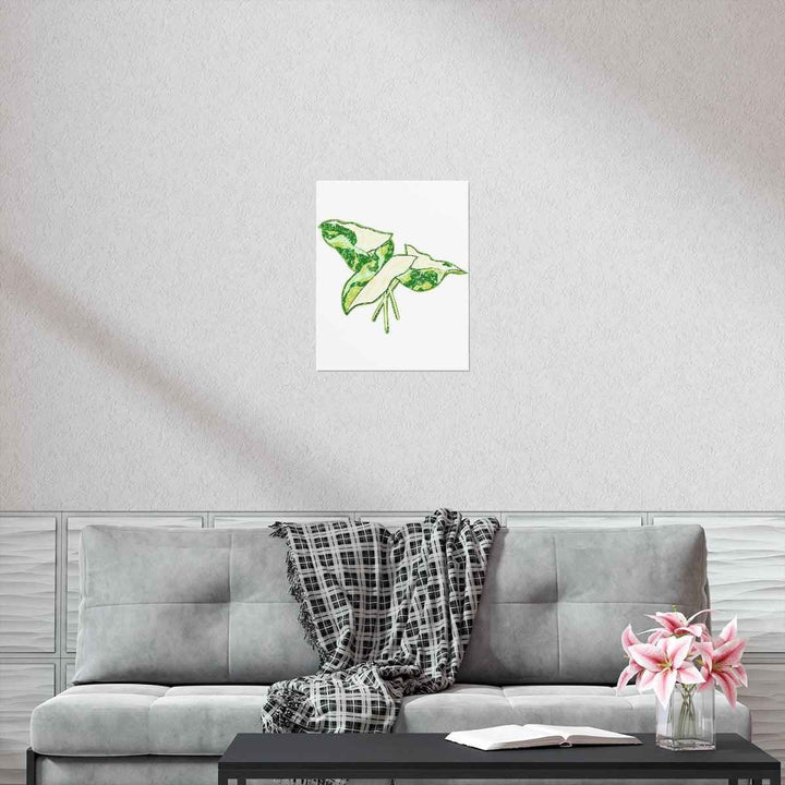 Marble Syngonium Print – Botanical Wall Art on Museum Grade Paper | Matte Finish Unframed - The Potted Pixel