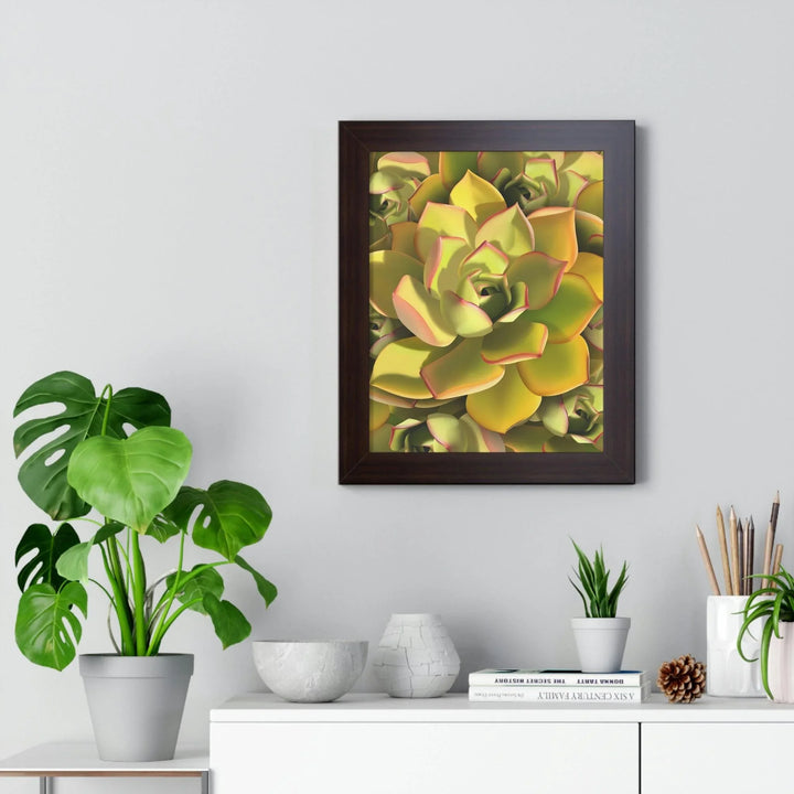 Noble Aeonium Succulent Pattern Framed Print, Poster, Printify, Framed, Home & Living, Indoor, Paper, Posters, Laura Christine Photography & Design, laurachristinedesign.com