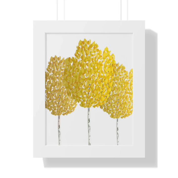 Fall Aspen Framed Print With Matte Finish And Acrylic Cover Frame For Warm Indoor Wall Decor Home Accent