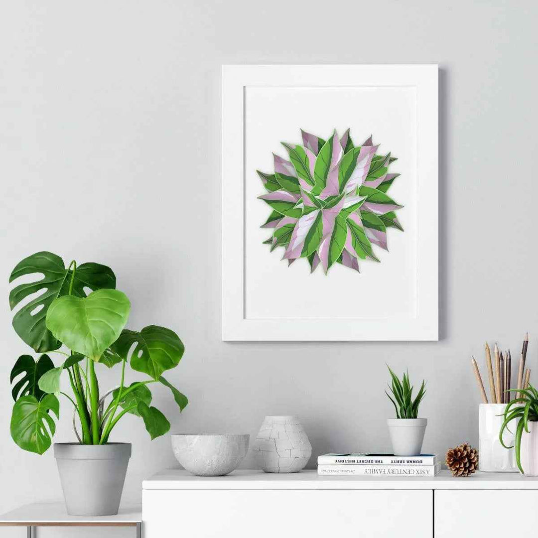 Syngonium Tricolor Print - Framed Botanical Art With Matte Finish & Acrylic Cover - The Potted Pixel