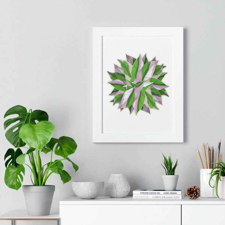 Syngonium Tricolor Print - Framed Botanical Art With Matte Finish & Acrylic Cover - The Potted Pixel